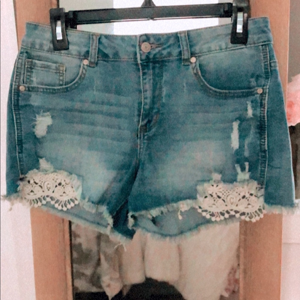 Altar’d State- Lace Jean Shorts